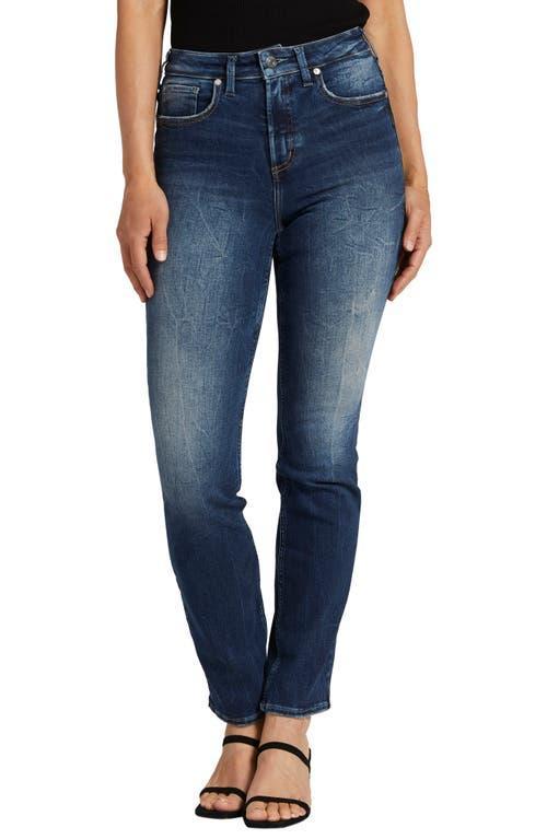 Silver Jeans Co. Womens Infinite Fit High Rise Straight Leg Stretchy Jeans Product Image