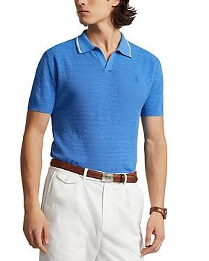 Mens Striped Cotton-Blend Polo Shirt Product Image