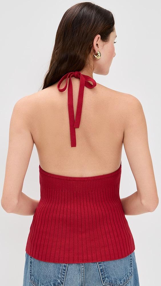 Reformation Delia Ribbed Halter Top | Shopbop Product Image