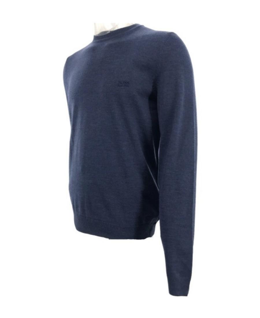 HUGO BOSS Round Neck Sweater In Blue Product Image