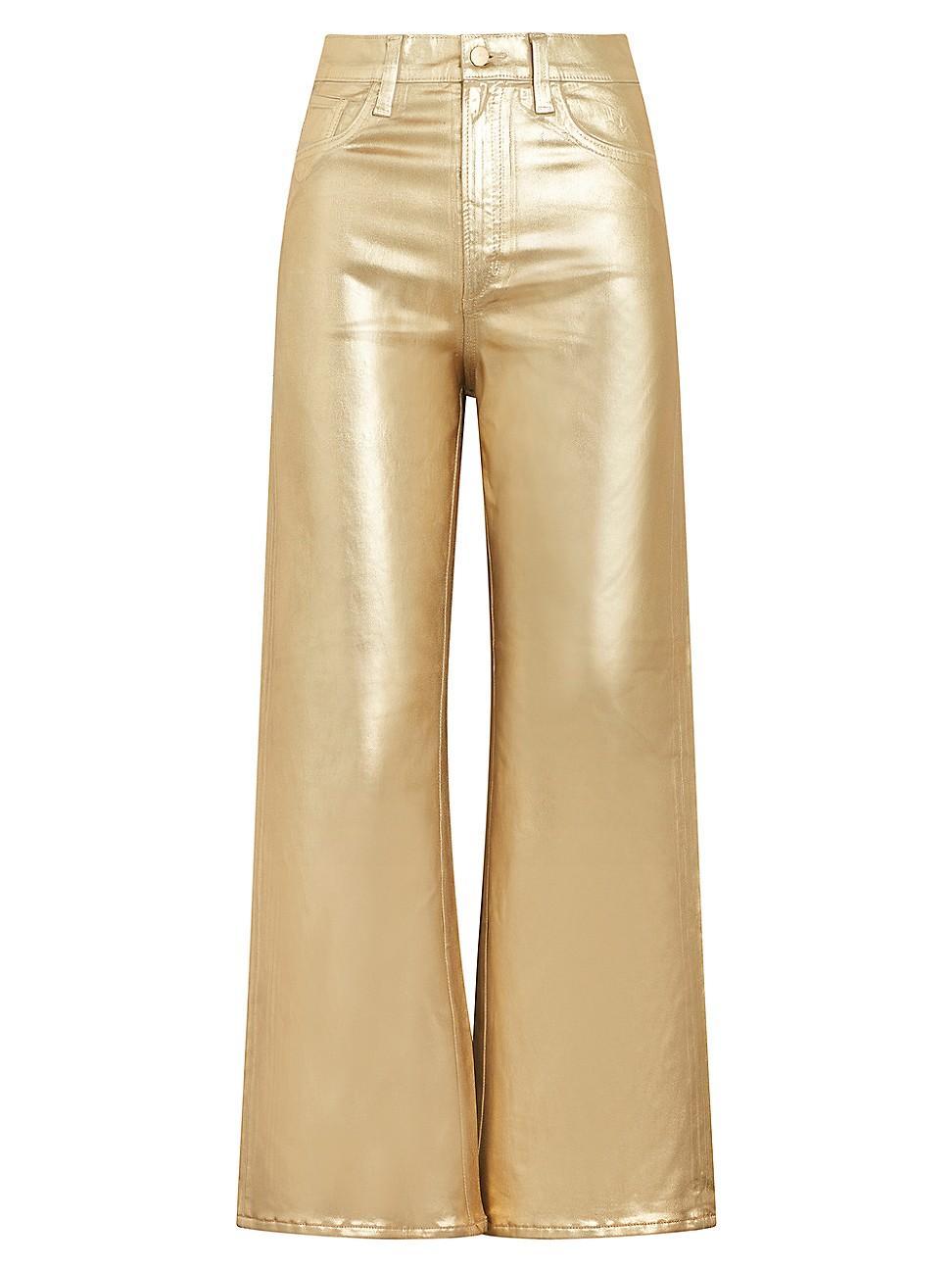 Joes Jeans The Mia High Rise Wide Leg Jeans in Gold Foil Product Image
