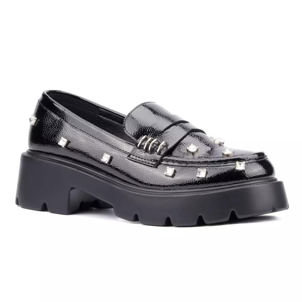 Olivia Miller Luscious Women's Rhinestone Loafers, Size: 9, Black Product Image