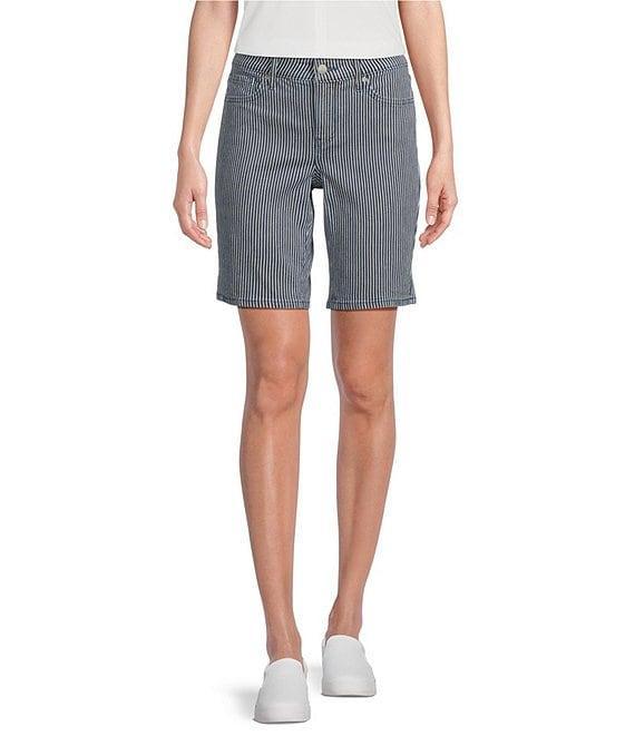 NYDJ Ella Malaga Stripe Side Slit Hem Shorts Product Image