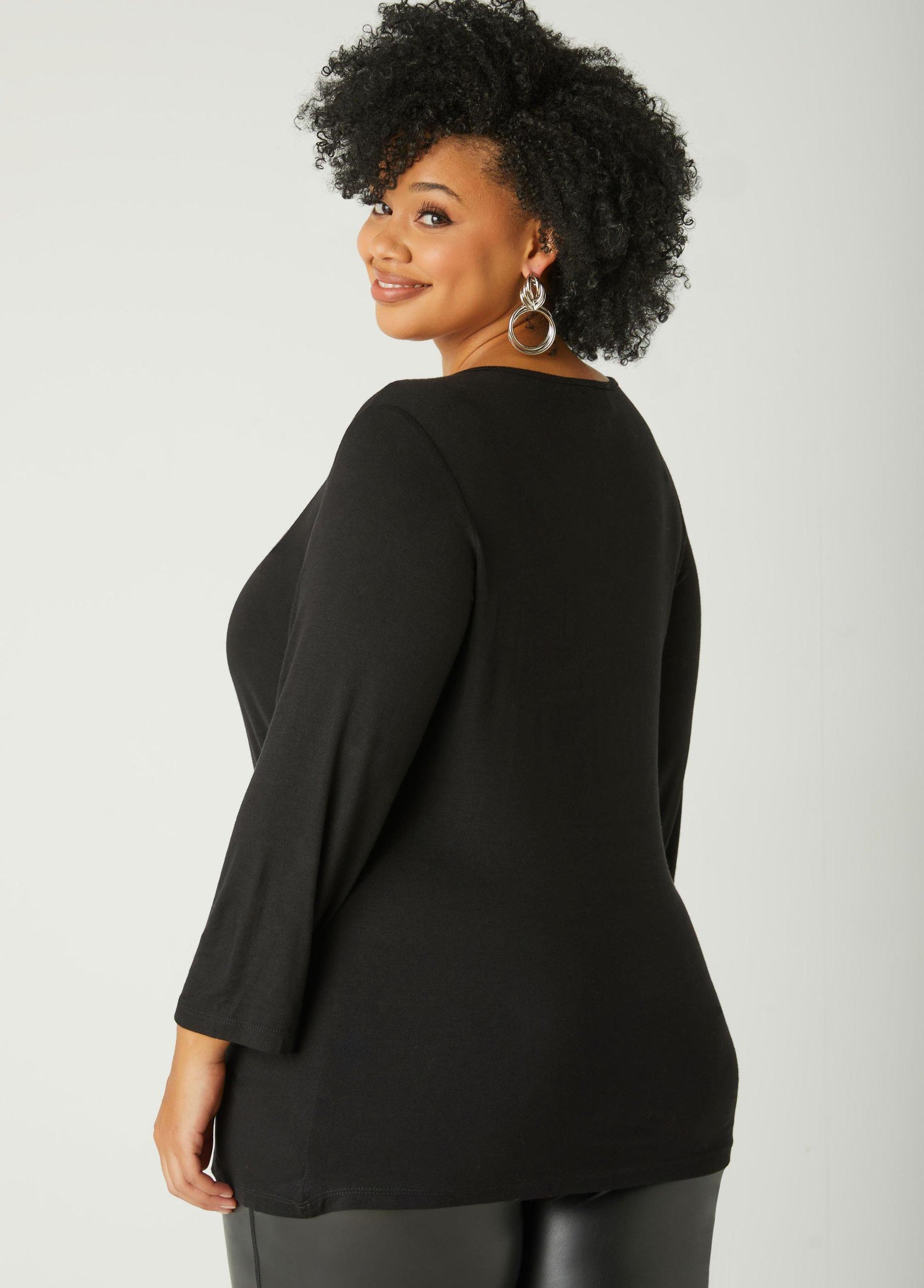 Plus Size Blessed Faux Pearl And Crystal Tee Ashley Stewart Product Image