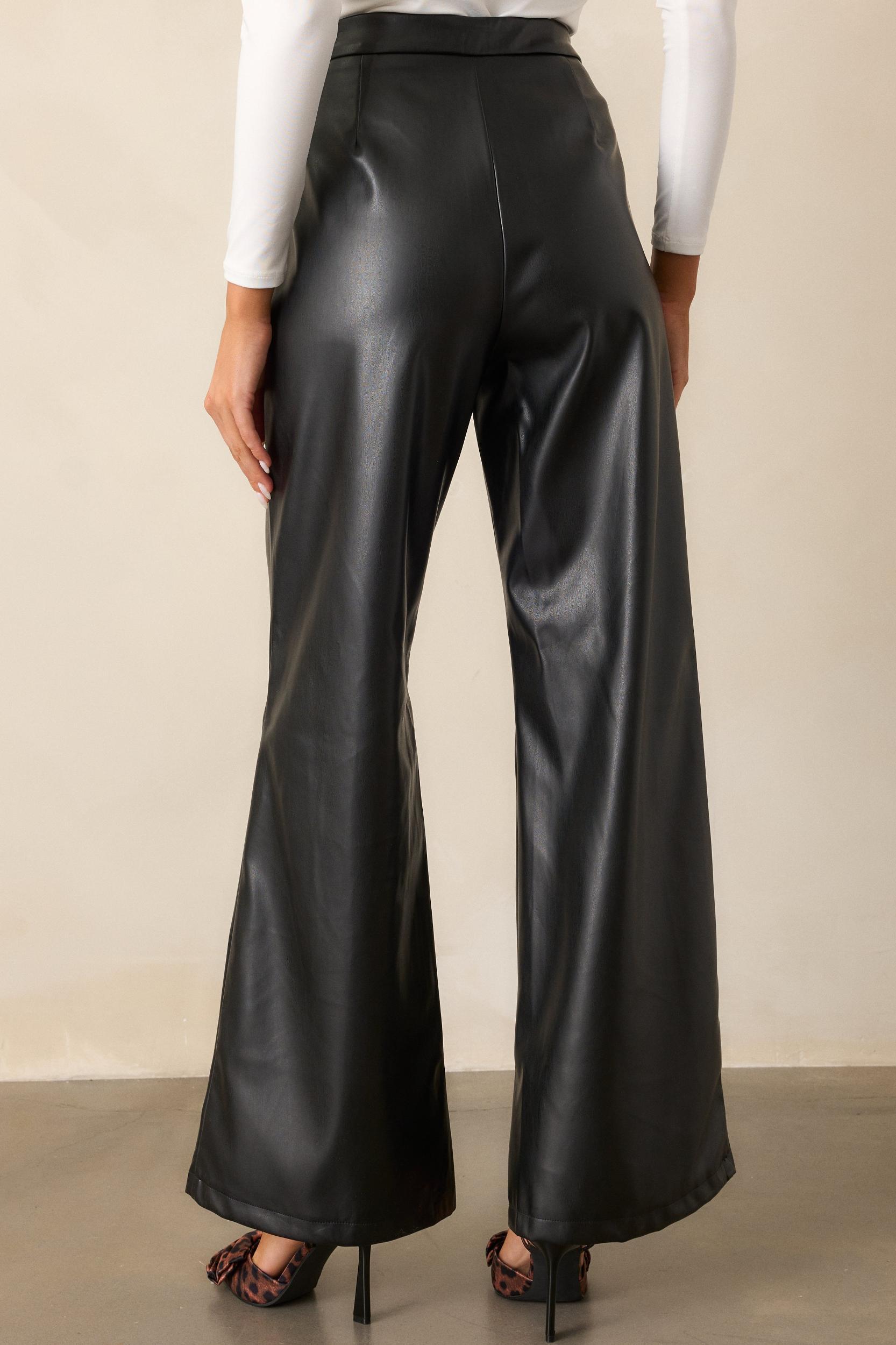 Back And Better Black Faux Leather Pants Product Image