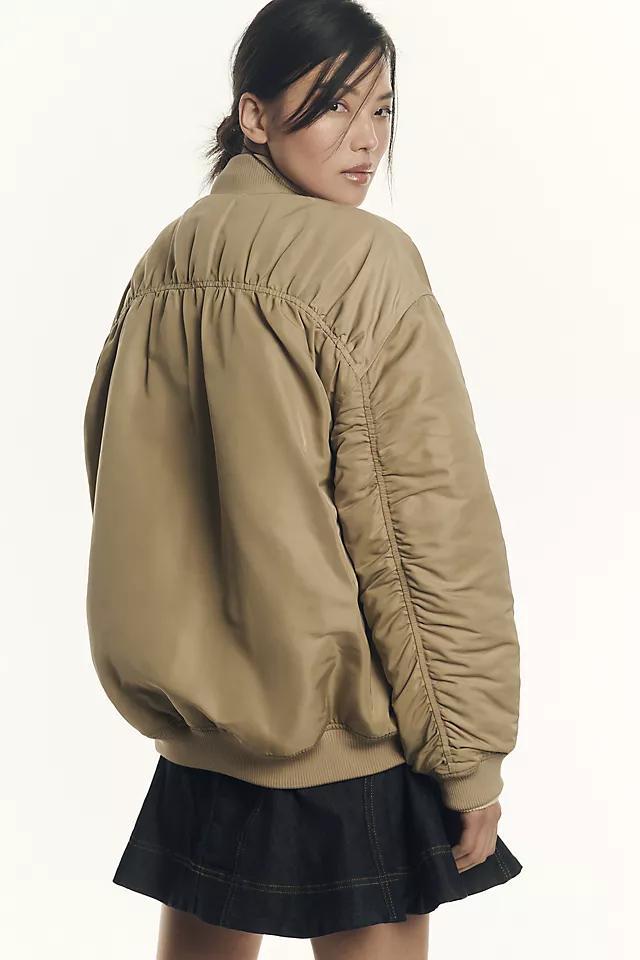 Grey Lab Ruched Bomber Jacket Product Image
