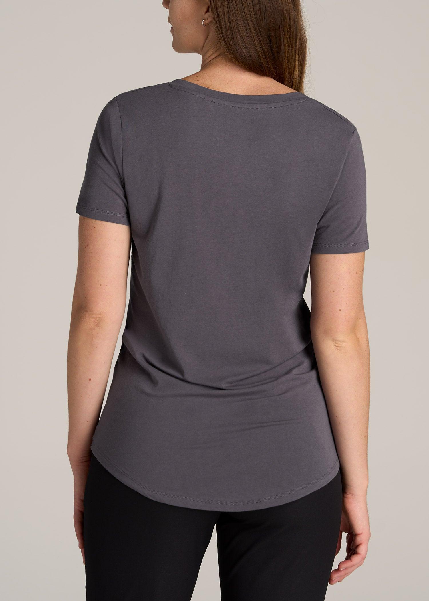 Women's Tall Scoop V-Neck Tee in Charcoal Product Image