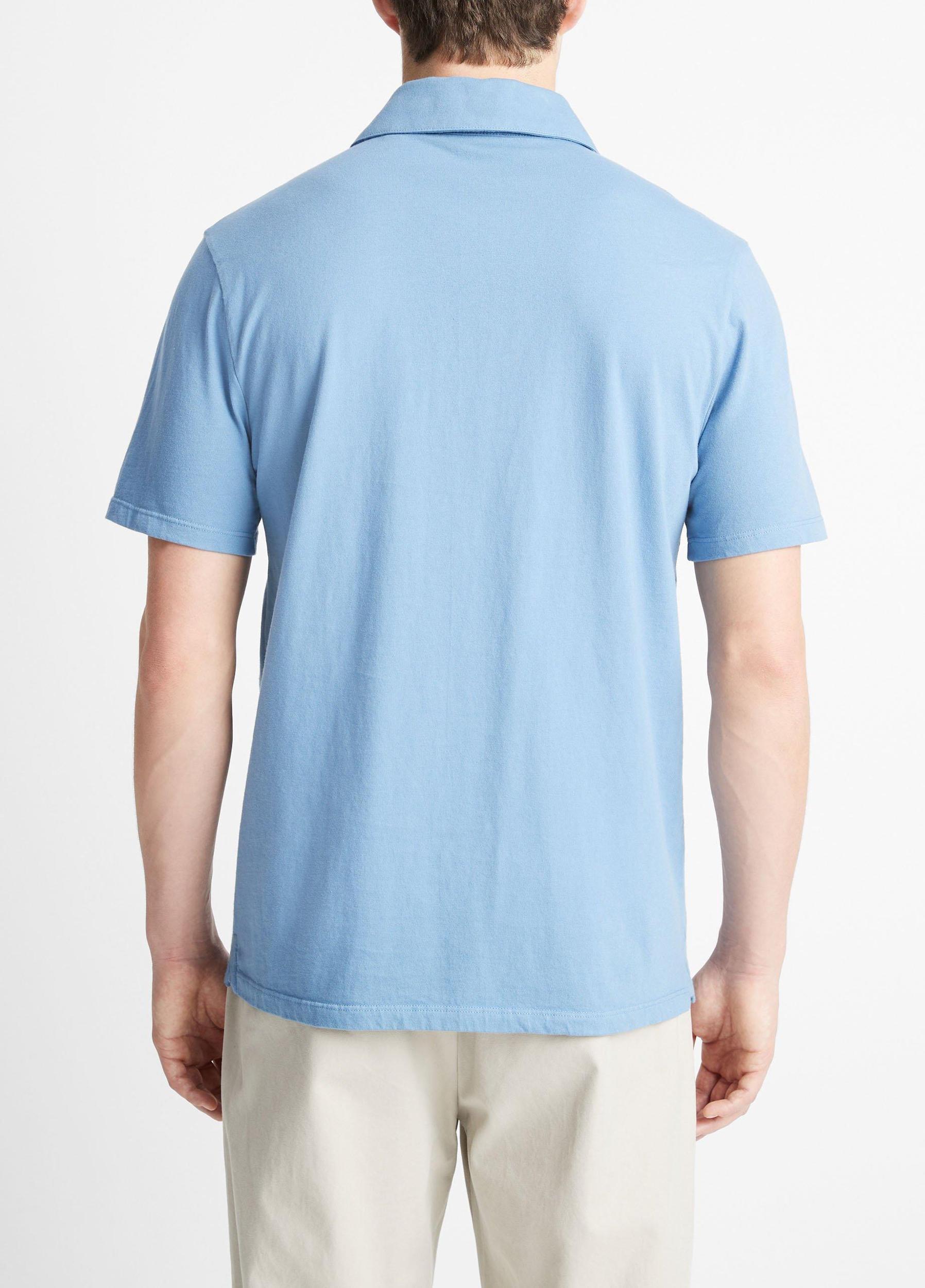 Mens Garment Dye Cotton Polo Shirt, Optic White, Size S Vince Product Image