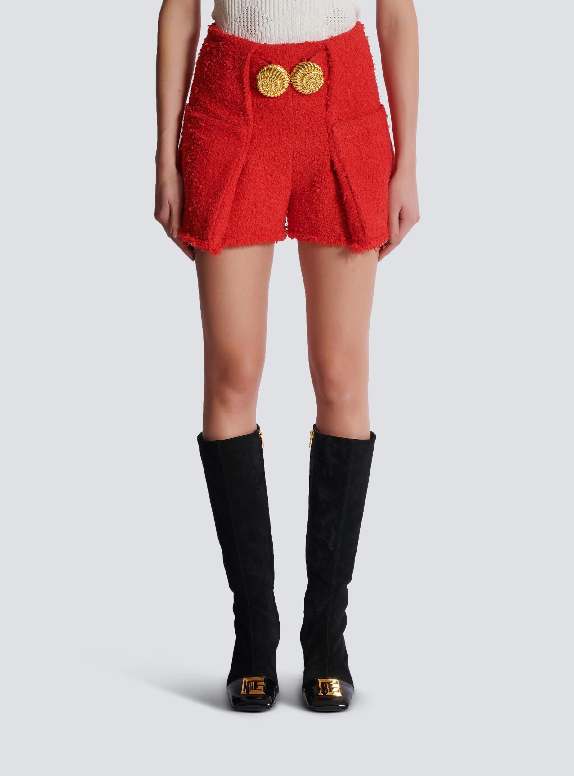 Belted tweed shorts with Snail buttons Product Image