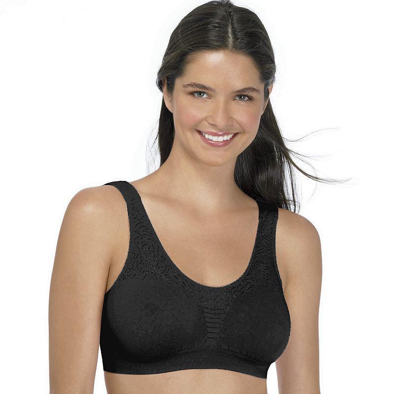 Bali Comfort Revolution Seamless Microfiber Crop Top DF103J, Women's, Size: XXXL, Black Product Image