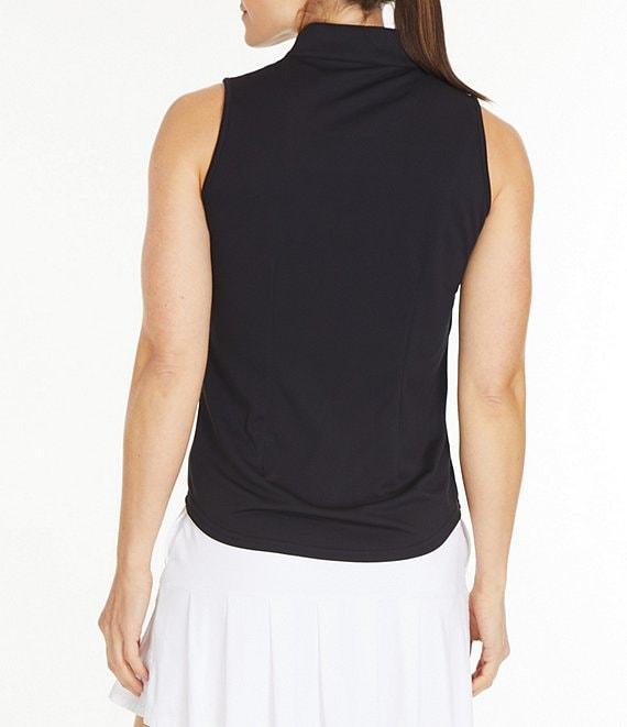 Sport Haley Mock Collar Quarter Zip Sleevesless Polo Shirt Product Image