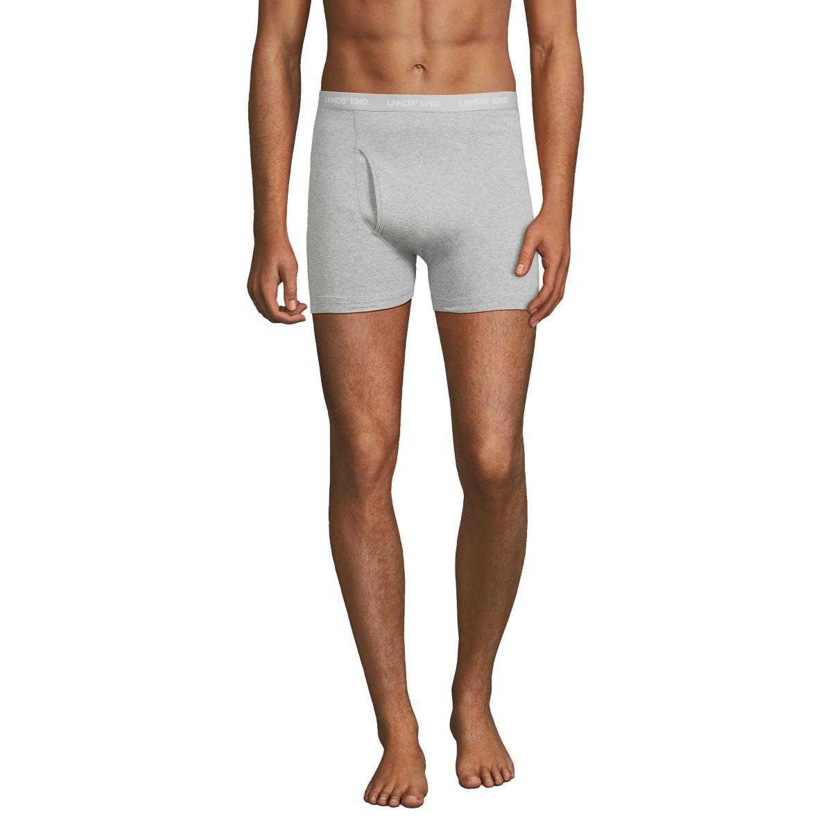 Big & Tall Lands' End Cotton 3-Pack Boxer Briefs, Men's, Size: 3XB, White Product Image