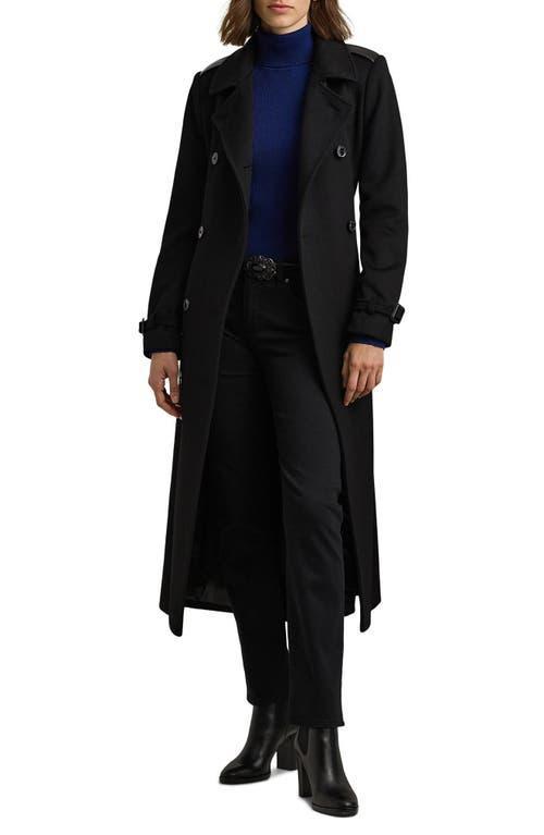 LAUREN RALPH LAUREN Double Breasted Wool Blend Trench In Black Product Image