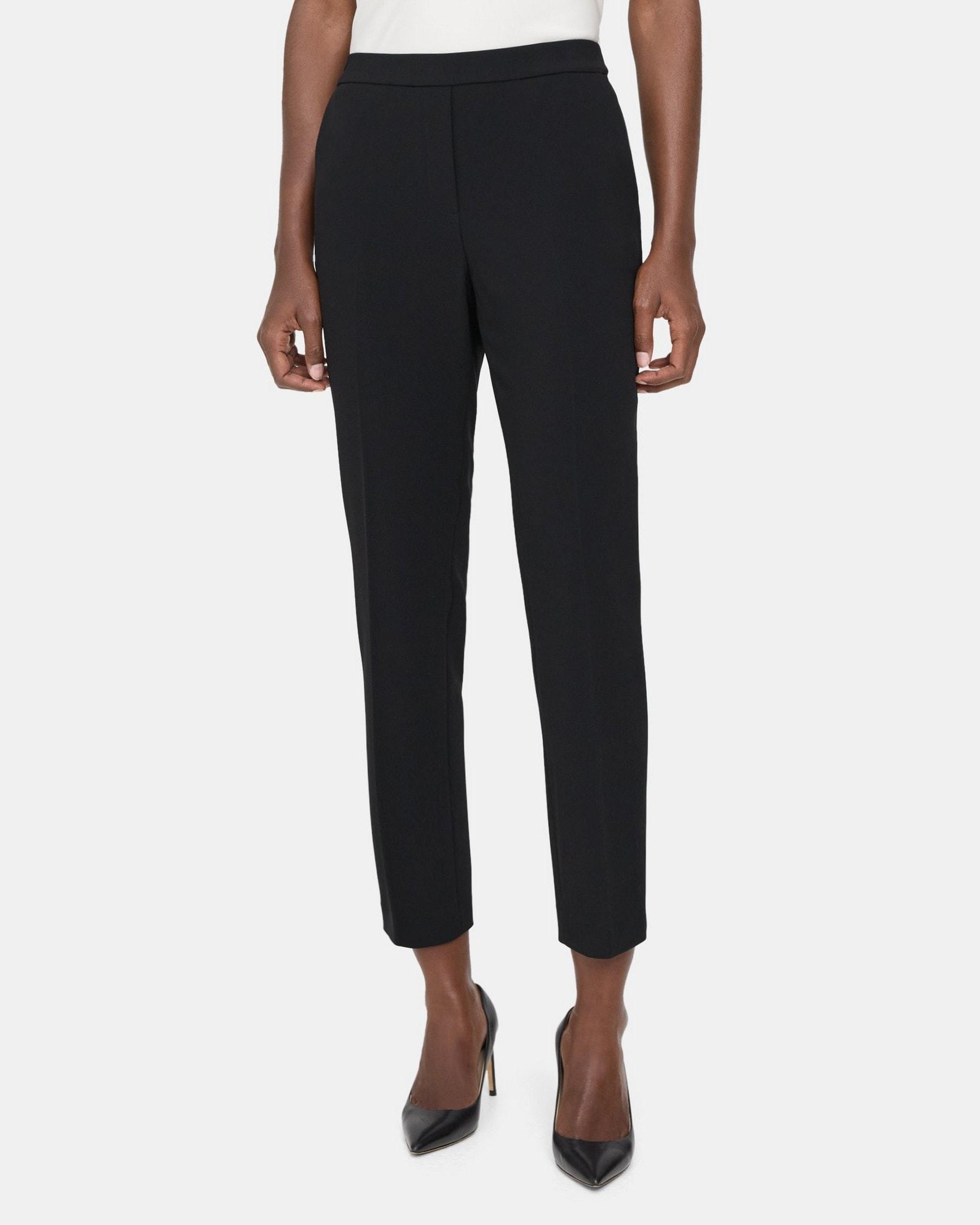 Slim Cropped Pull-On Pant in Crepe Product Image
