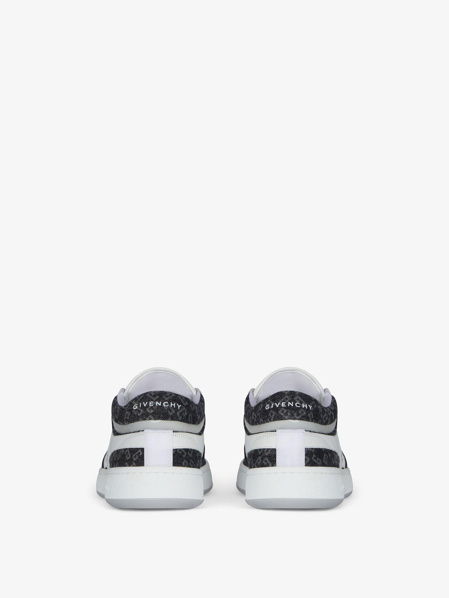 G Move sneakers in leather and monogram 72 denim Product Image