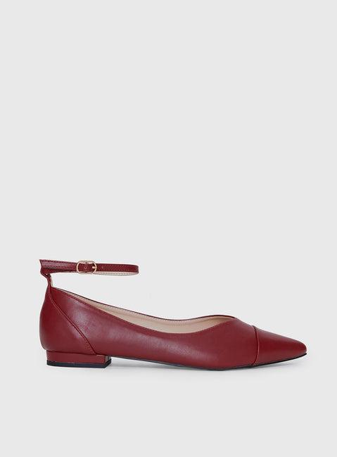 Oliny Ballet Flats Burgundy Product Image