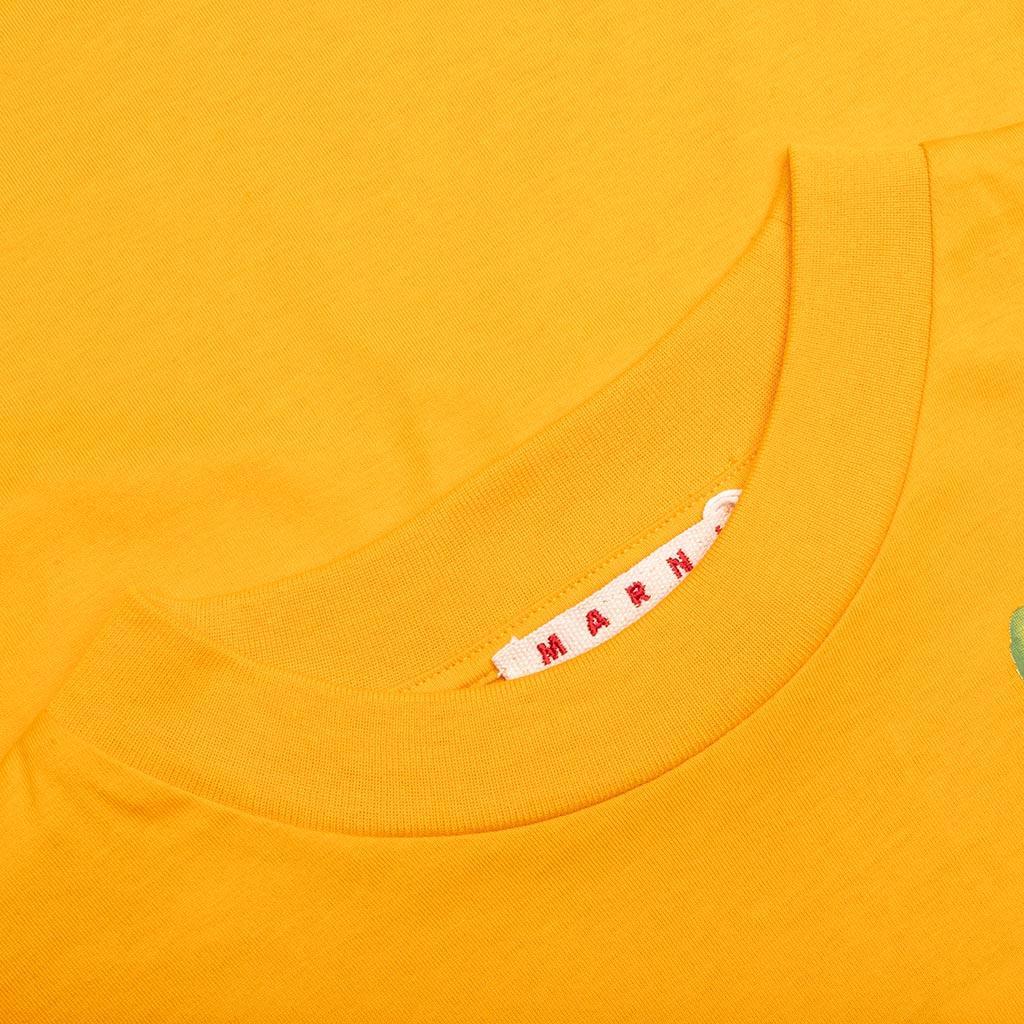 Organic Cotton T-Shirt With Marni Dripping Print- Light Orange Male Product Image