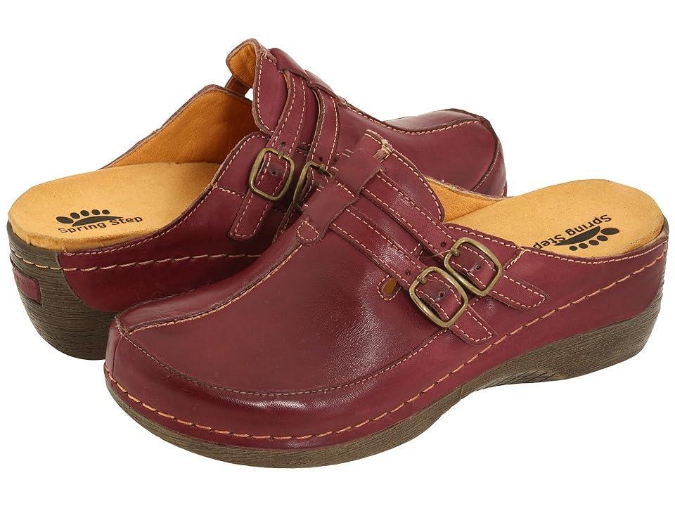 Spring Step Happy Women's Leather Clogs, Size: 39, Red Product Image