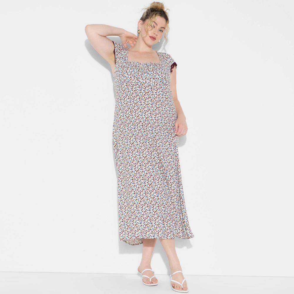 Women's Flutter Cap Sleeve Maxi A-Line Dress - Wild Fable™ Product Image