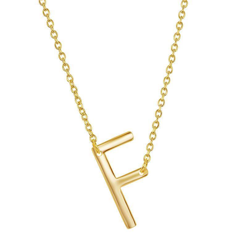 Sterling Silver Sideways Initial Necklace, Women's, Size: 16-18" ADJ, Gold Tone Z Product Image