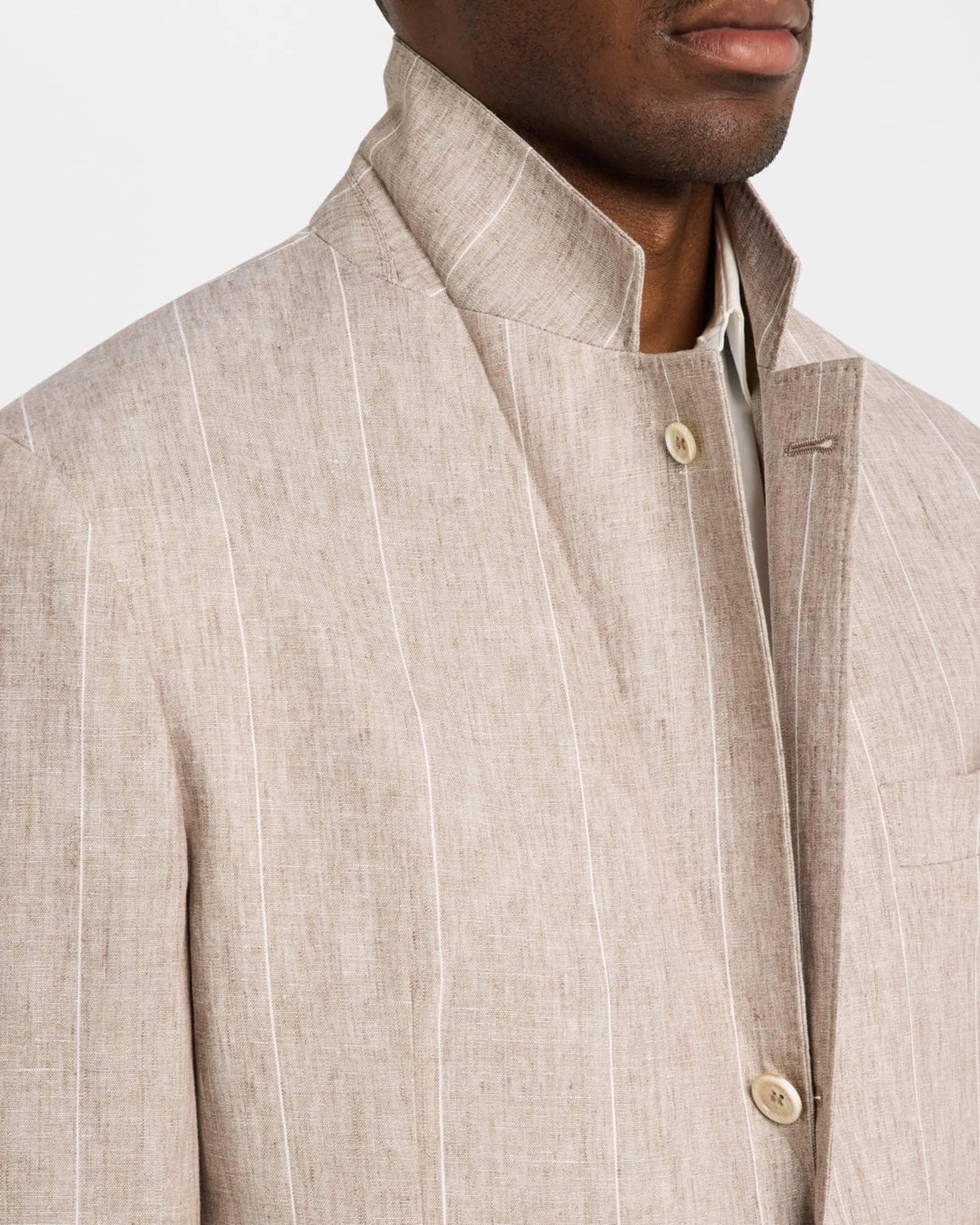 Men's Linen Stripe Single-Breasted Sport Coat Product Image