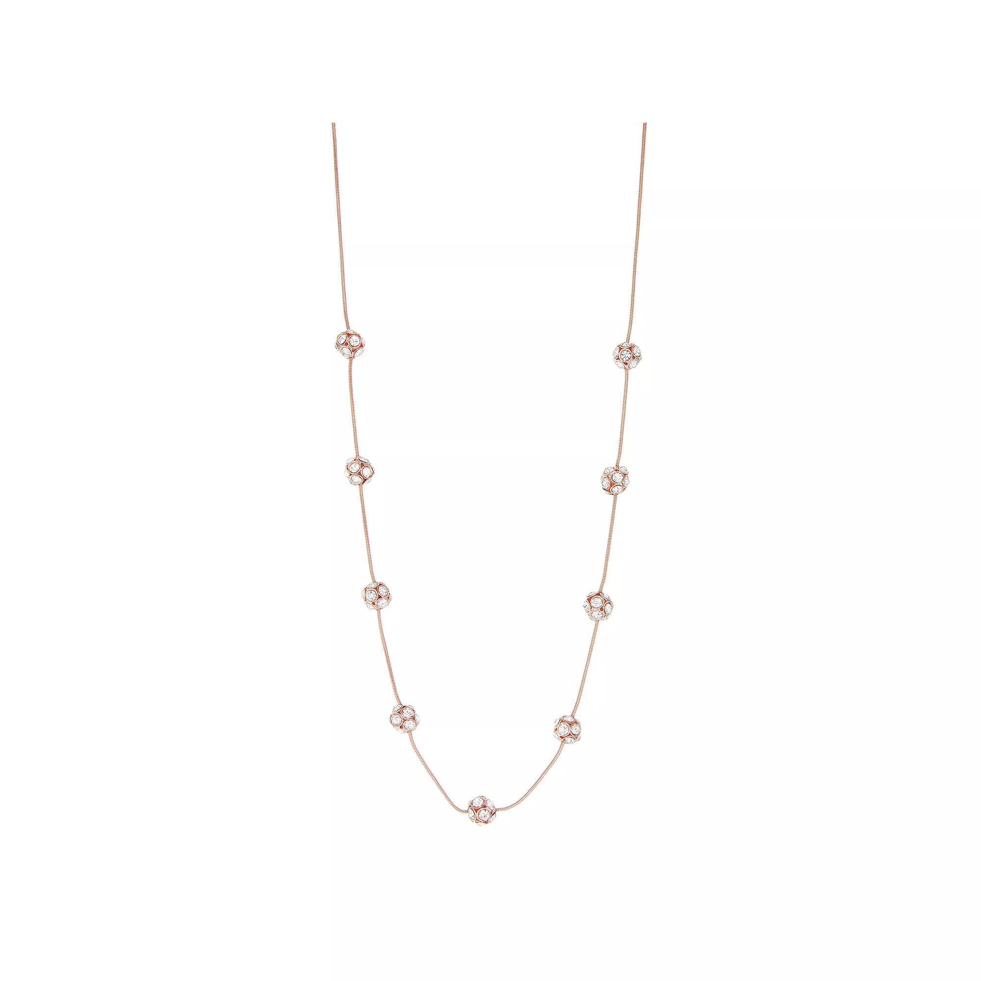 Simply Vera Vera Wang Rose Gold Tone Fireball Collar Necklace, Womens, Clear Product Image