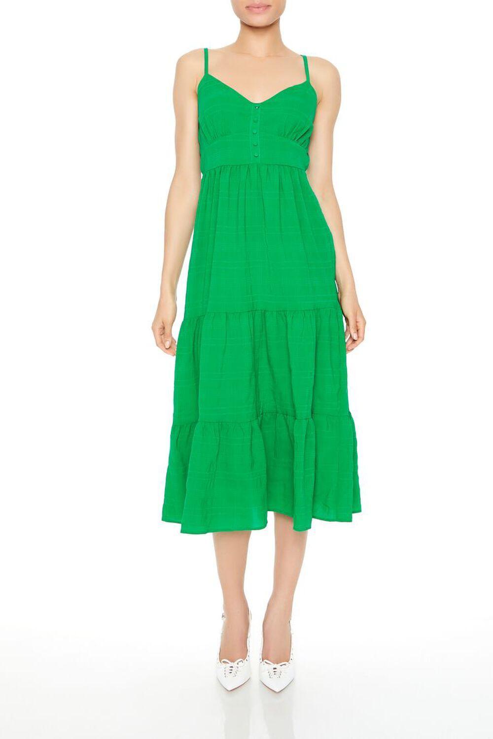 Tiered Button-Front Midi Dress | Forever 21 Product Image