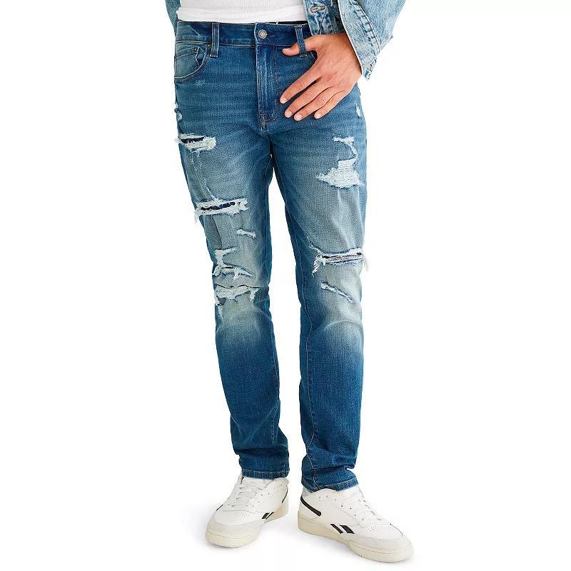 Mens Aeropostale Slim Cut Premium Eco Air Jeans Dark Blue Product Image