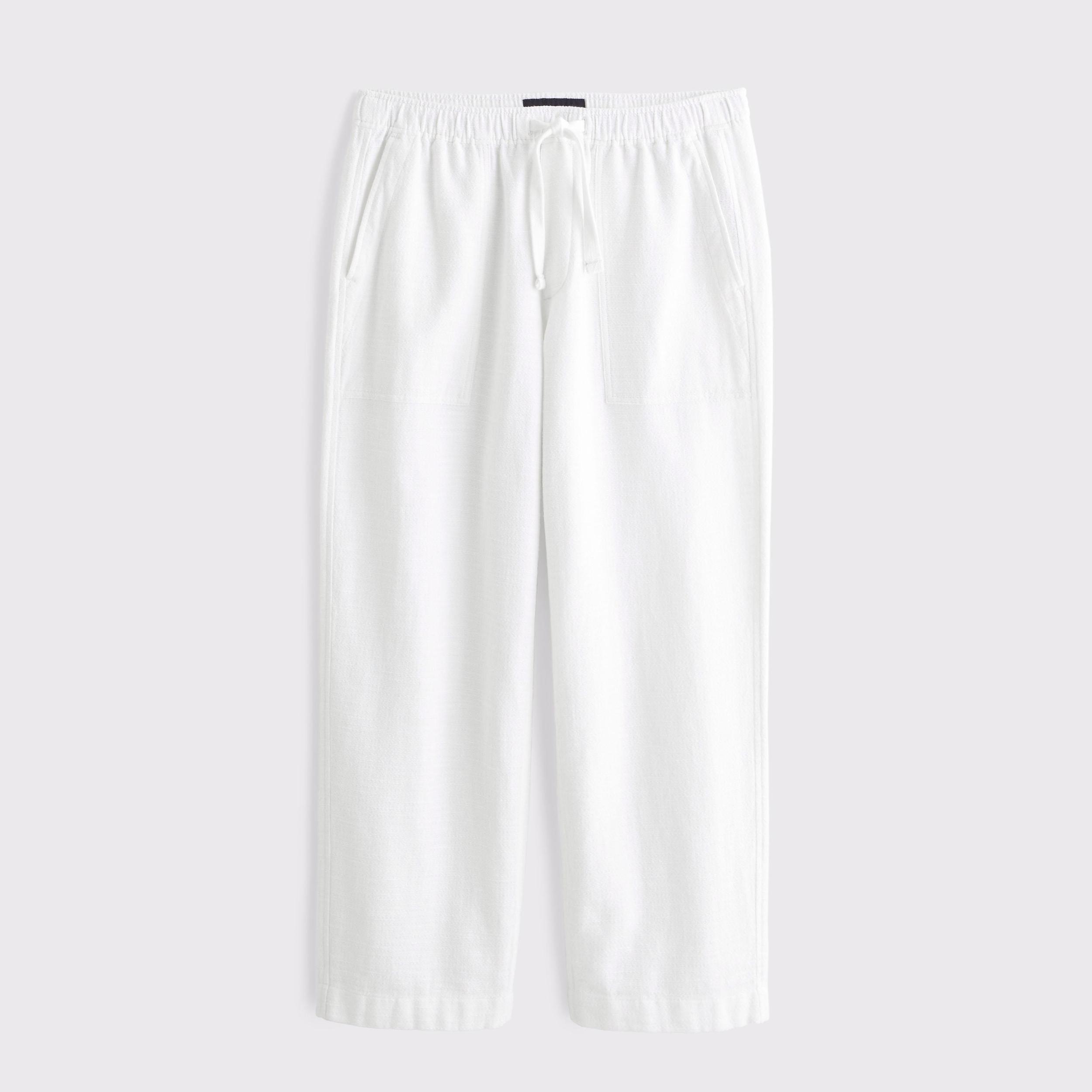 Baggy Cotton Textured Pull-On Pant Product Image
