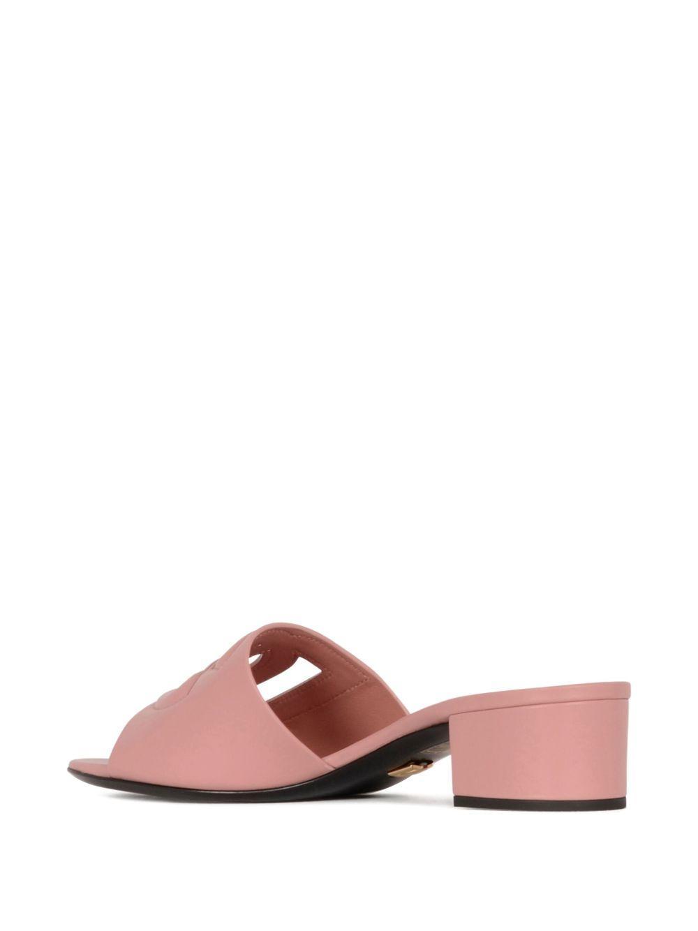 logo-detail block-heel sandals Product Image