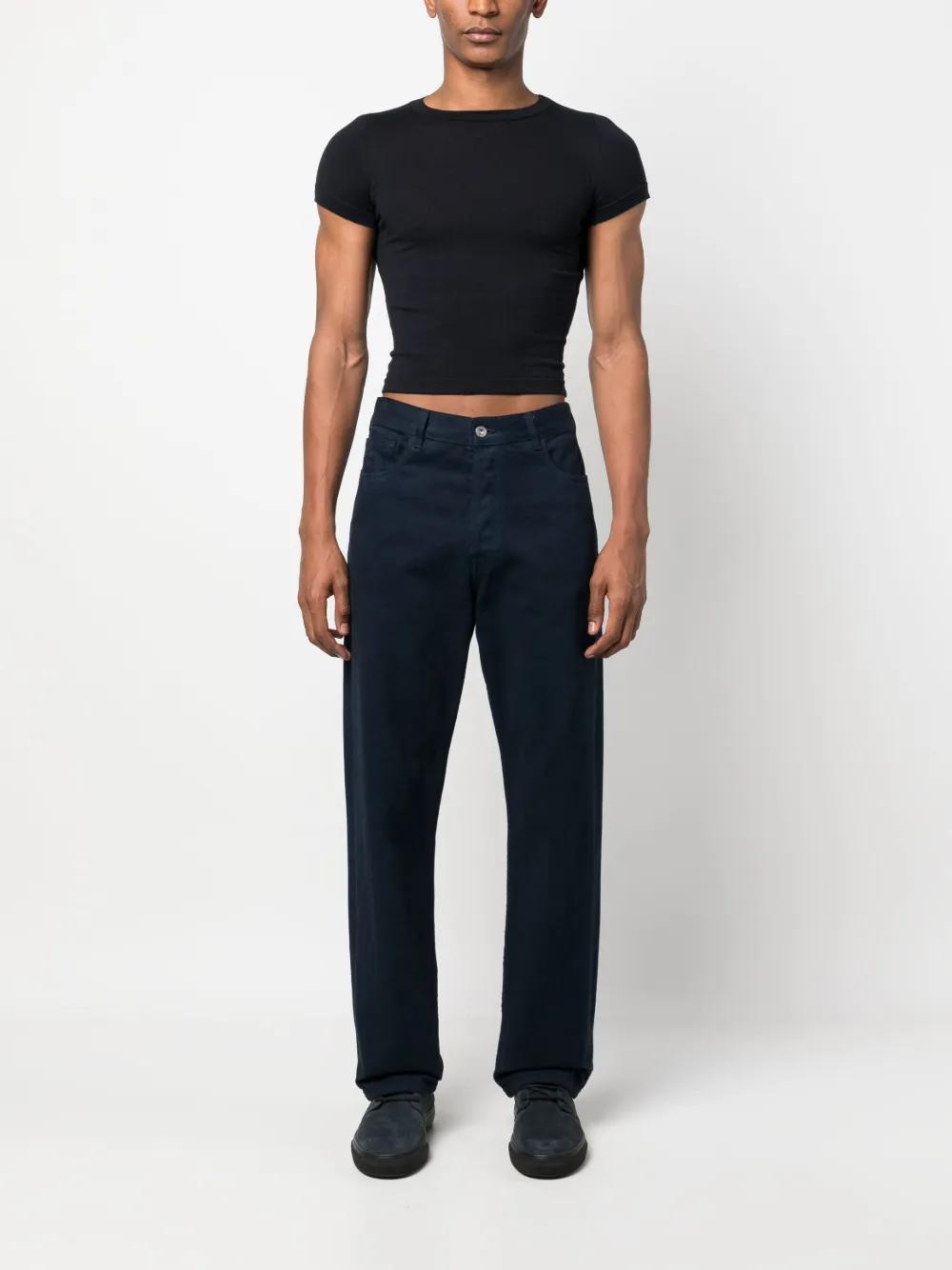 EXTREME CASHMERE Rainbow-stitch Fine-ribbed T-shirt In Blue Product Image