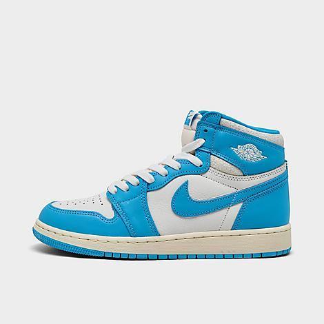 Jordan Mens Air Retro 1 High OG Casual Shoes in White/Black/Neutral Grey Product Image