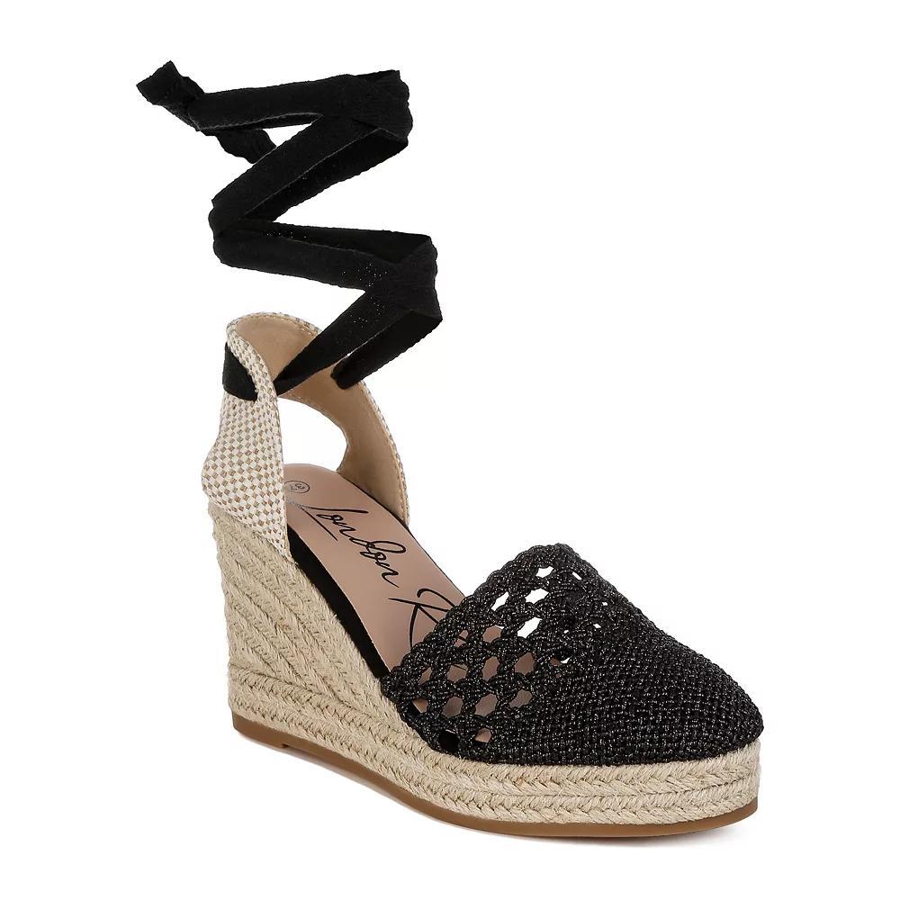 London Rag Sea Breeze Women's Espadrille Wedge Sandals, Size: 8, Black Product Image