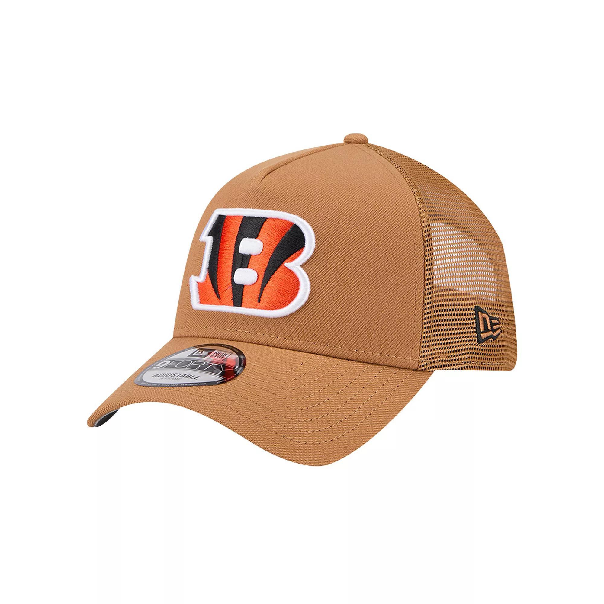 Men's New Era Brown Cincinnati Bengals  Color Pack A-Frame Trucker 9FORTY Adjustable Hat Product Image
