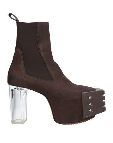 RICK OWENS Man Ankle Boots Cocoa Size 9 Leather In Brown Product Image