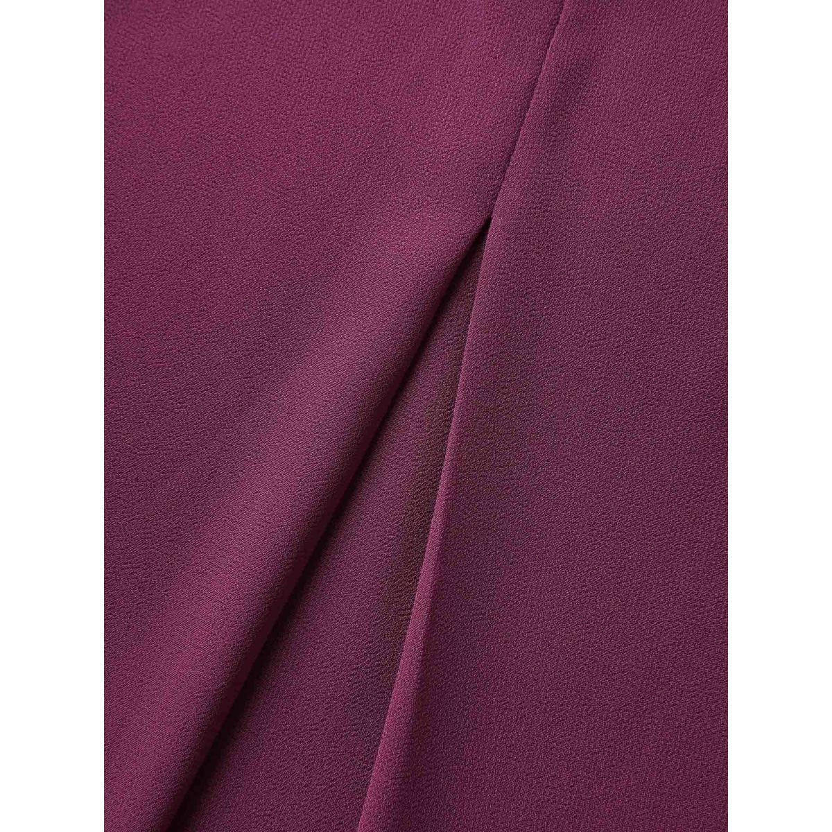 Plus Size Chiffon Overlap Hem V-Neck Tank Top Women Plum V-neck Everyday-Elegant Tank Tops Camis BloomChic 28/5X Product Image