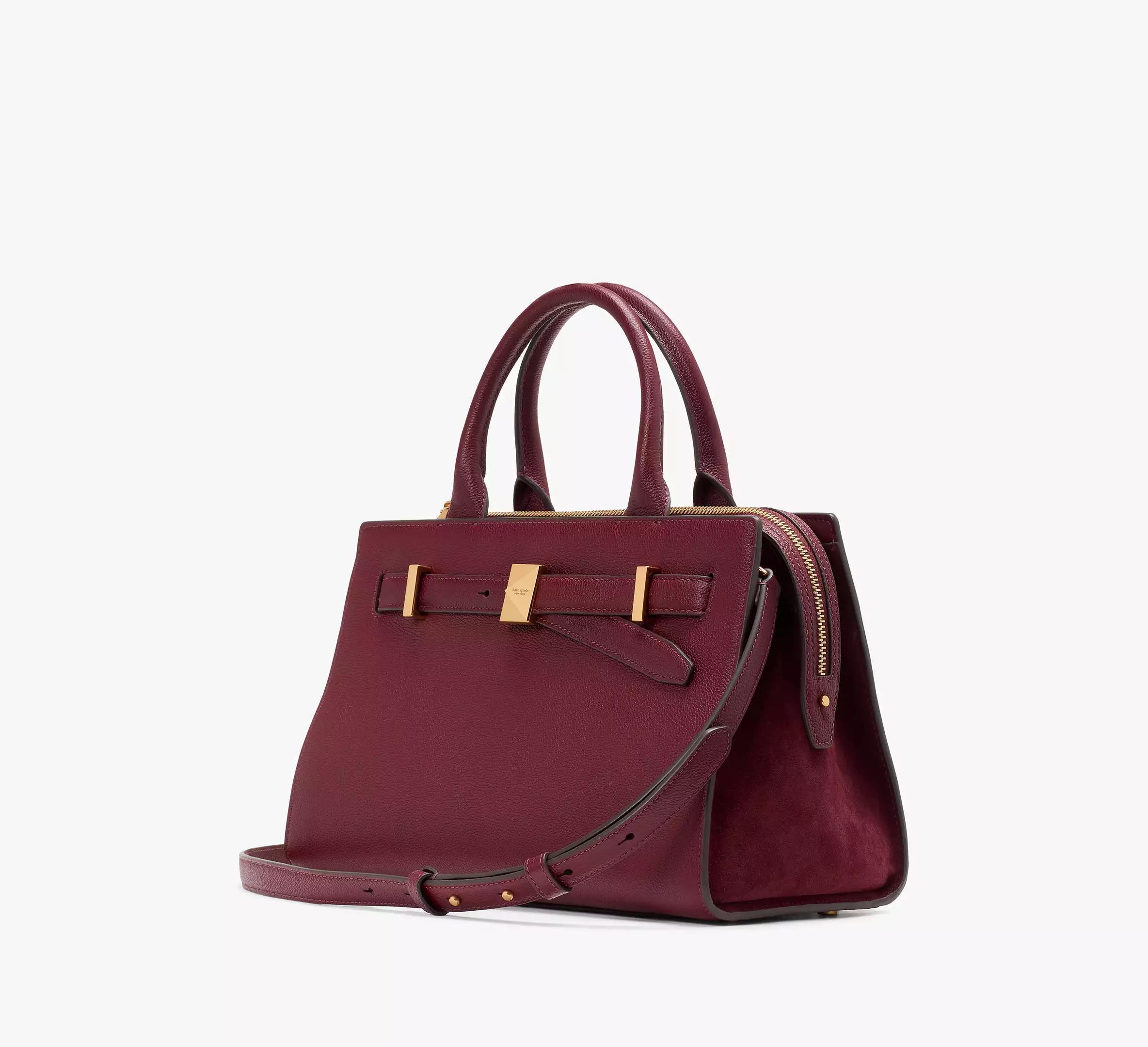 Deco Pebbled Leather & Suede Medium Satchel Product Image