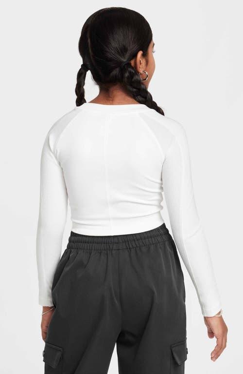 Nike Kids' Crop Long Sleeve Top in Sail/White at Nordstrom Product Image