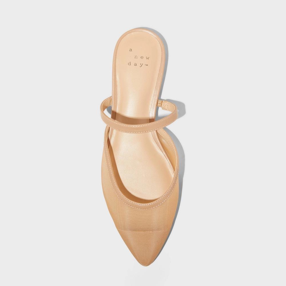 Womens Vienna Mesh Mule Flats - A New Day Beige 8.5 Product Image