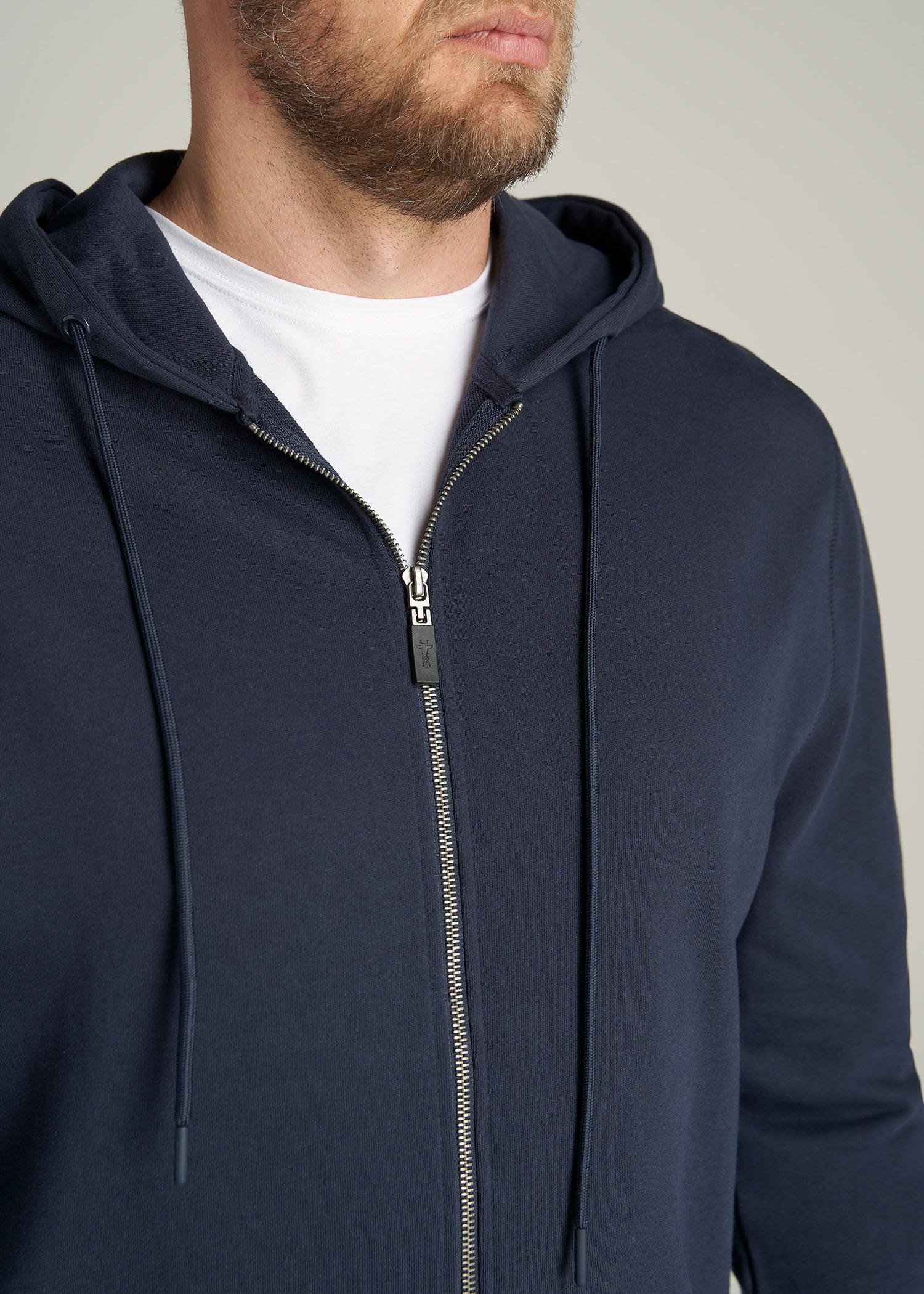 Wearever French Terry Full-Zip Men's Tall Hoodie in Navy Product Image