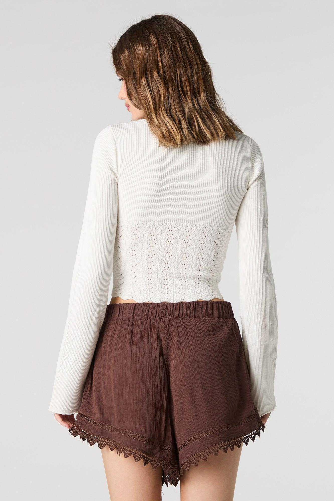 Lace Trim Elastic Waist Short Female Product Image