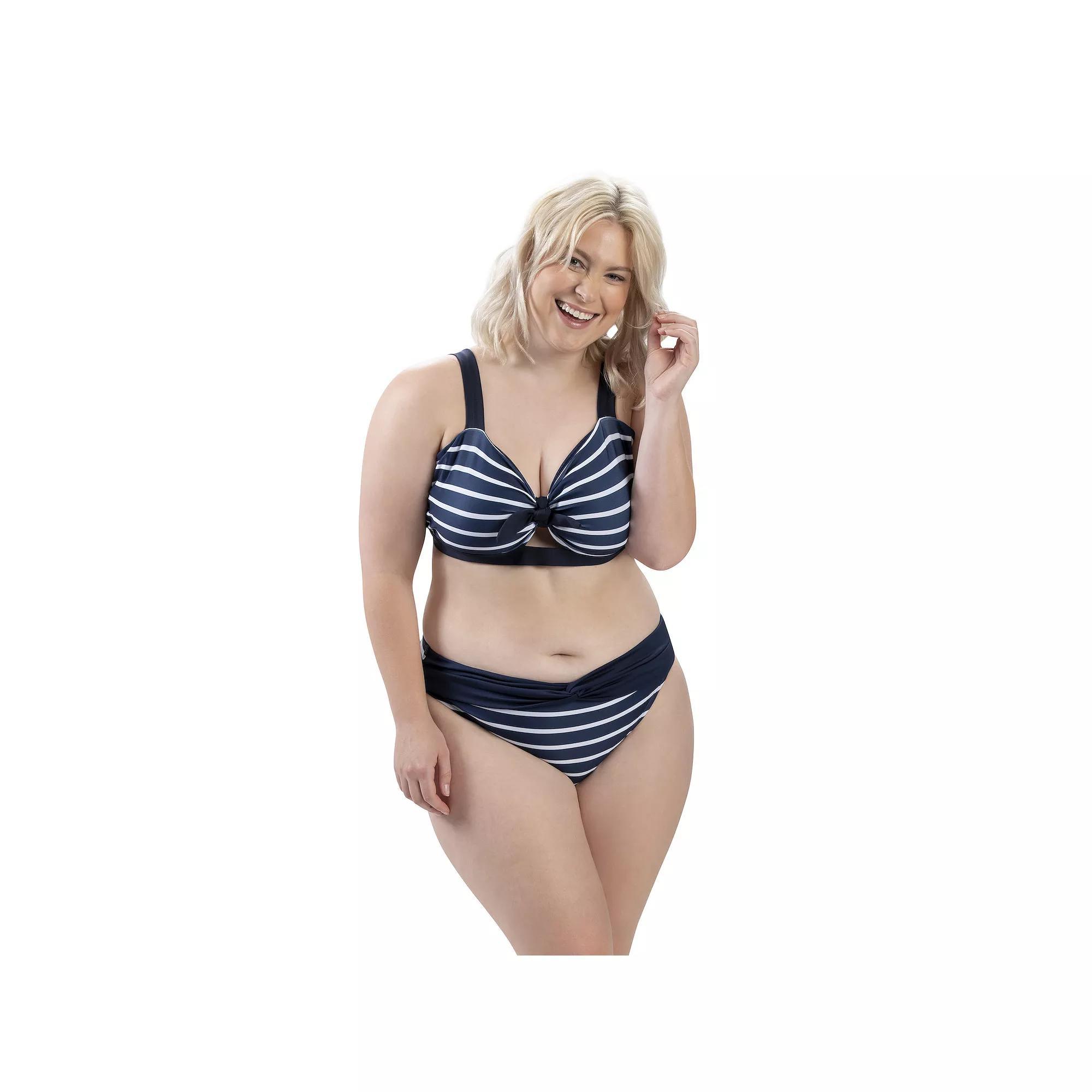 Women's Dolfin Aquashape UPF 50+ Print Twist-Front Bikini Top, Size: XS, Nautical Product Image