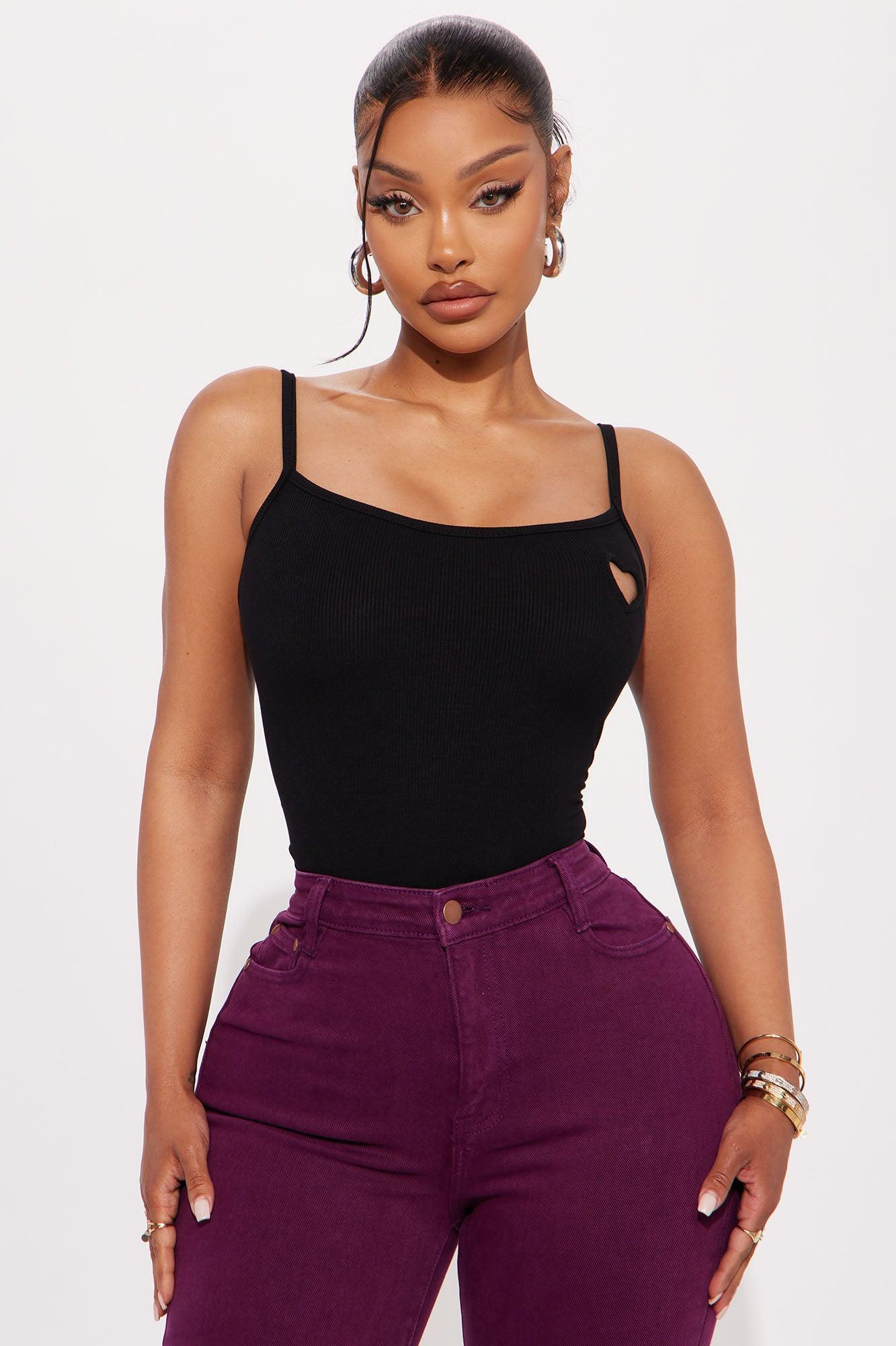 Heart Break Ribbed Bodysuit - Black Product Image