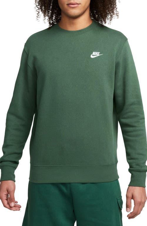 Men's Nike Club Fleece Crew, Size: Large, Dark Gray Grey Product Image