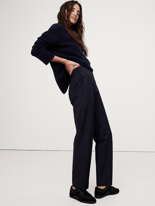 High-Rise Slim Italian Wool Ankle Pant Product Image