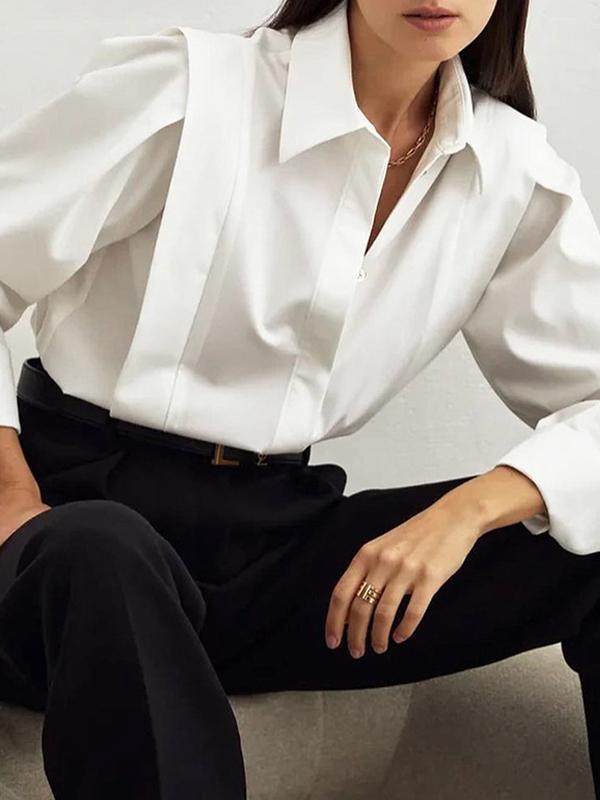 Solid Loose Long Sleeves Shirts Product Image