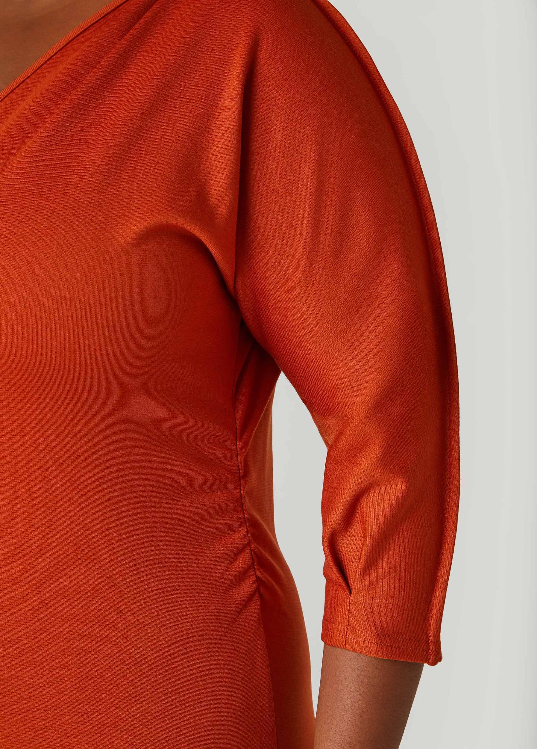 Ruched V Neck Dress Product Image