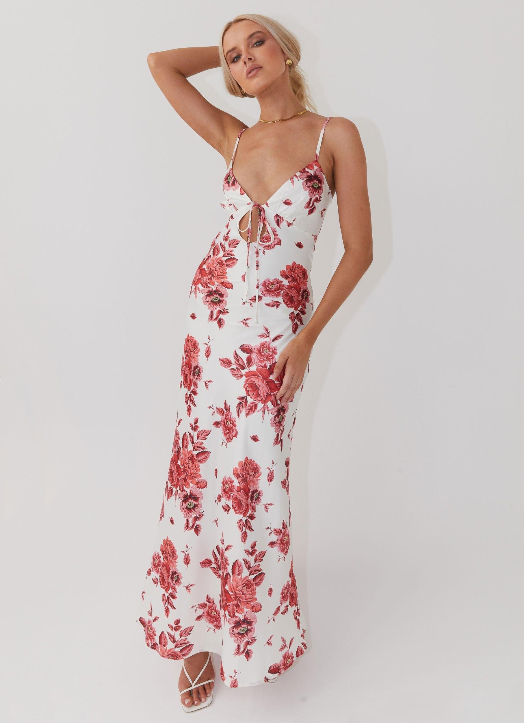 Flora Satin Maxi Dress - Rosa Floria Product Image