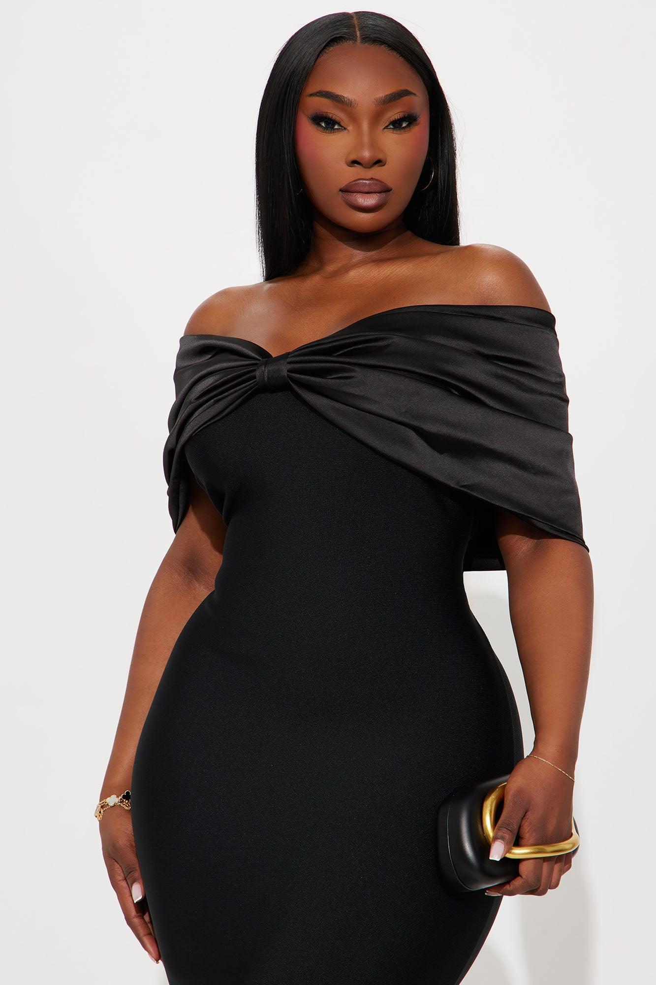 Pretty Privilege Bandage Midi Dress - Black Product Image