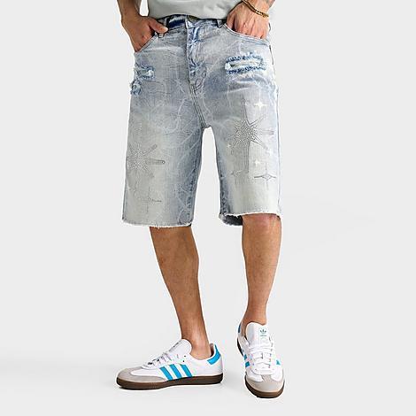 Supply & Demand Mens Smoke Rise Washed Rhinestone Denim Shorts Product Image